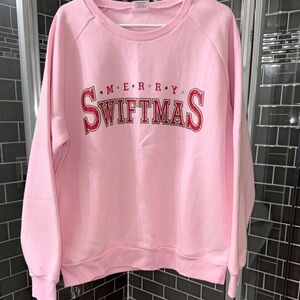 Merry Swiftmas Pink Sweatshirt. NWOT.
